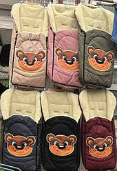 Дитячий зимовий конверт-чохол у санки на хутрі