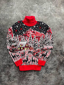 Новорічний светр "Засніжений ліс" з горлом