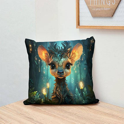Декоративна подушка 45х45 см, «Казковий ліс. Жирафенятко», фото 1