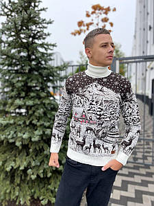 Новорічний светр "Засніжений ліс" з горлом