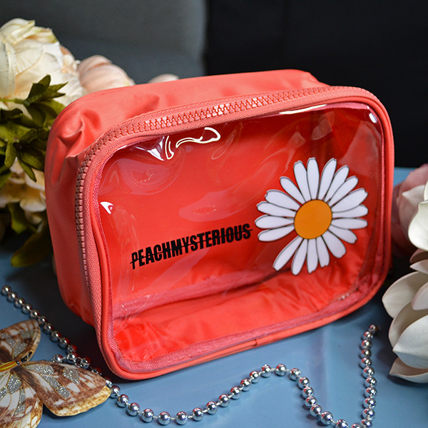 ❤️Виразна жіноча косметичка Chamomile Peachmysterious зі зручною петелькою, Помаранчева, фото 1