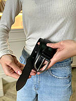 Шкіряний ремінь у чорному кольорі, фото 2