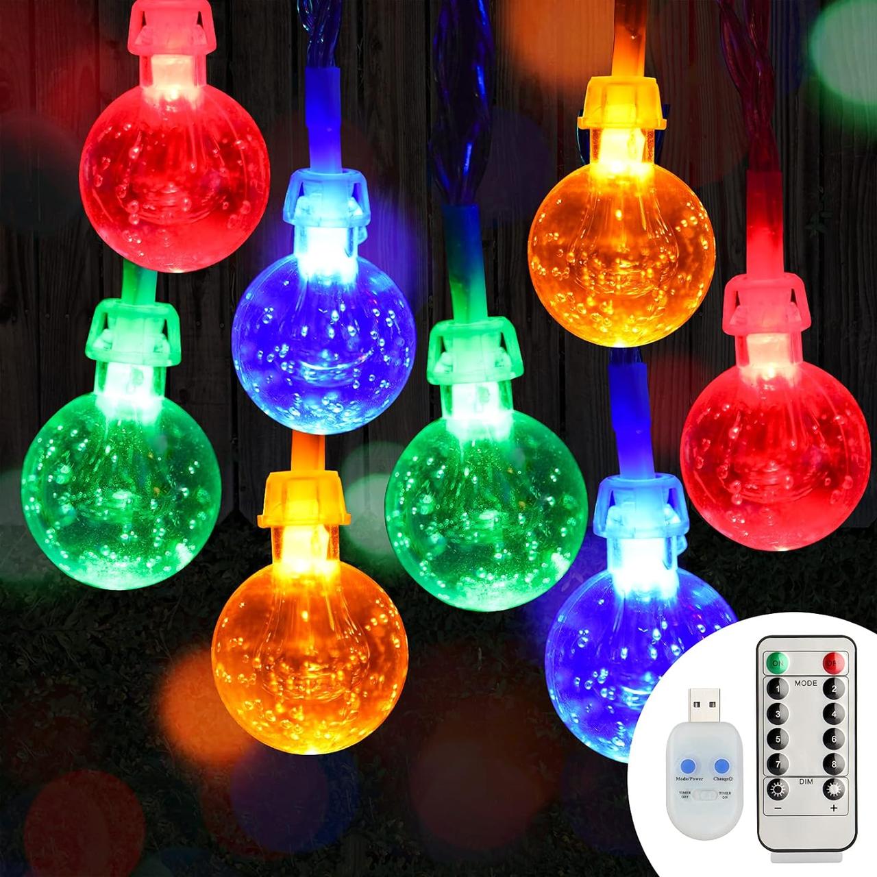 Koopower 30LEDs Globe Fairy Lights, Садові Fairy Lights USB-роз'єм 8 режимів гірлянди кришталеві кульки кулі, фото 1