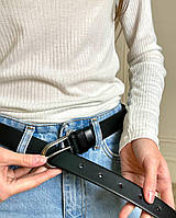 Шкіряний ремінь у чорному кольорі, фото 3