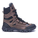 Зимові берці шкіряні військові коричневі Арт-106, фото 2