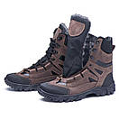 Зимові берці шкіряні військові коричневі Арт-106, фото 3