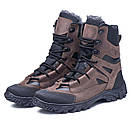 Зимові берці шкіряні військові коричневі Арт-106, фото 6