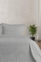 Покривало з наволочками 150×220 однотонні шикарні, полуторне покривало на ліжко Світло сірий