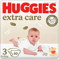 Підгузники дитячі Huggies Extra Care 3 (5-9 кг) 40шт