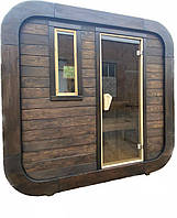 Sauna Cube Quadro Black 2,35x2,0m Thermowood Production