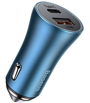 АЗУ Baseus Golden Contactor Pro Dual Quick Charger USB+Type-C+Cable Type-C to Lightning 40W TZCCJD-03 Blue, фото 2