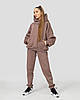 Жіночий костюм на флісі світшот з капюшоном та штани Мокко, фото 7