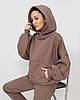 Жіночий костюм на флісі світшот з капюшоном та штани Мокко, фото 10