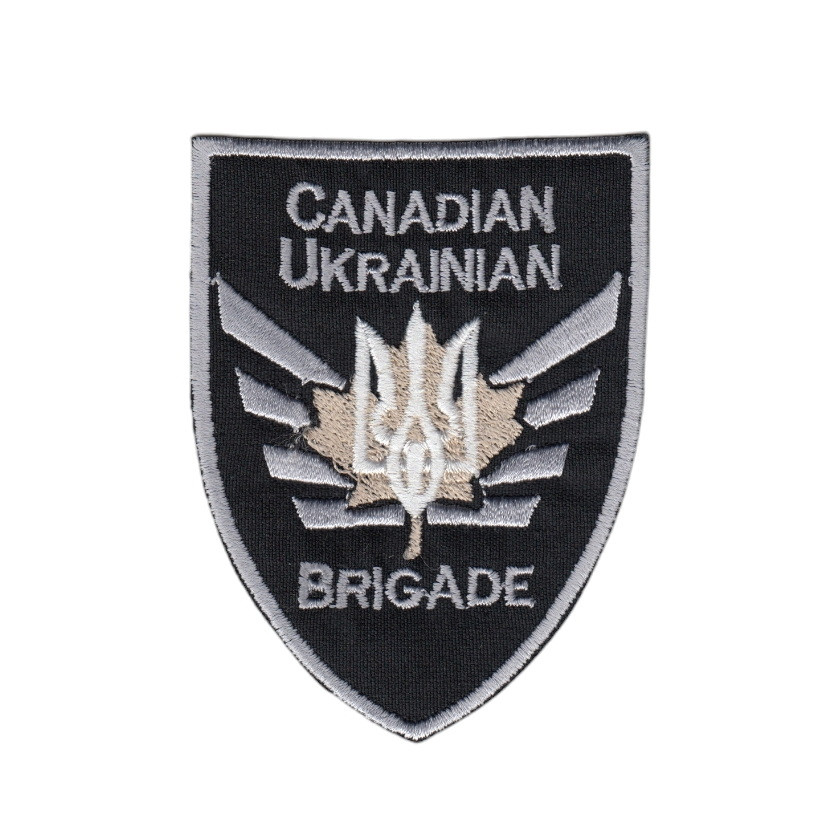 Шеврон військовий / армійський, Canadian, на чорному, на липучці, ЗСУ. 7 см*9 см