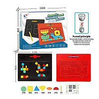 Доска детская магнитная, магнитная игра, мозаика, 112 деталей, 2 вида, в коробке 33*26*4см
