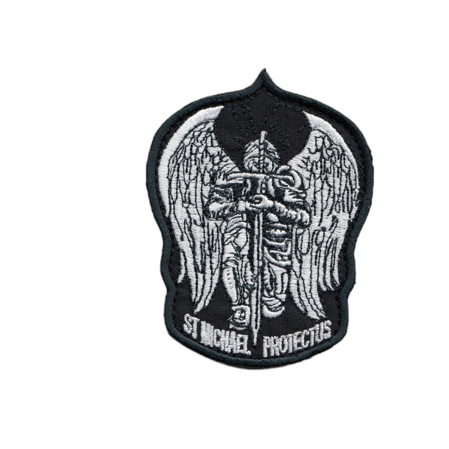 Шеврон Шеврон St Michael protectus АРХАНГЕЛ МИХАЙЛО на липучці, на чорному. 9 см * 7 см
