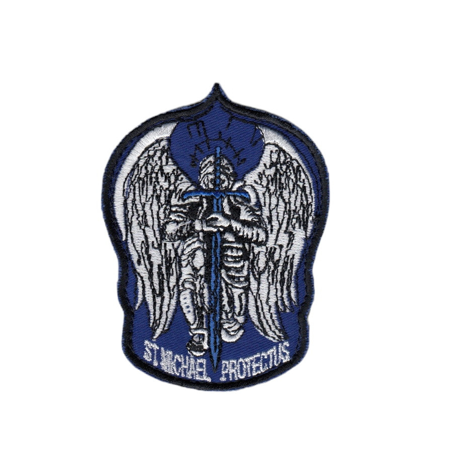 Шеврон Шеврон St Michael protectus АРХАНГЕЛ МИХАЙЛО на липучці, на синьому. 9 см * 7 см