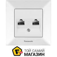 Розетка Panasonic Розетка Arkedia Slim компьютерная двойная RJ45 CAT5e, белый