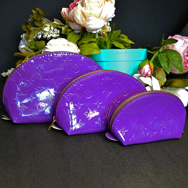 💖Жіноча округла косметичка Louis Vuitton на блискавці зі шкірозамінника, набір 3в1, фото 1