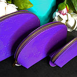 💖Жіноча округла косметичка Louis Vuitton на блискавці зі шкірозамінника, набір 3в1, фото 2