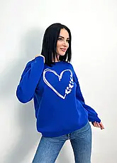 Жіночий світшот на флісі з малюнком серця зелена, фото 6