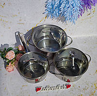 Набор кастрюль из нержавеющей стали 6 предметов MR-3519-6M Набор кухонной посуды с толстым дном