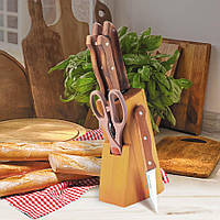 Набор кухонных ножей с подставкой 7 предметов Maestro MR-1401 Набор ножей из нержавеющей стали