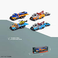 Машина мет. бат., євакуатор 4 різновиди, світ., звук, у кор. 21,5*6,9*5,3см (168шт/2)