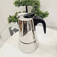 Гейзерная кофеварка на 6 чашек 300 мл из нержавеющей стали Maestro MR-1660-6 Кофеварка на плиту