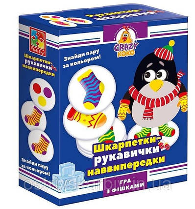 Характеристики Гра настільна Crazy Koko "Носки-рукавички" Vladi Toys VT8025-05 Різнокольоровий (4820234764174)