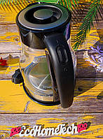 Електричний чайник скляний 1.7 л Maestro MR-061-BLACK Електрочайник дисковий з підсвіткою 2000 Вт
