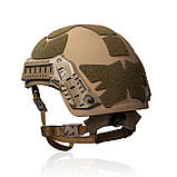 Шолом FAST Sestan-Busch Helmet Coyote Із захистом NIJ IIIA та системою WENDY M-(55-57 см) + кавер на шолом, фото 3