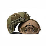 Шолом FAST Sestan-Busch Helmet Coyote Із захистом NIJ IIIA та системою WENDY M-(55-57 см) + кавер на шолом, фото 5