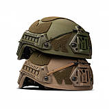 Шолом FAST Sestan-Busch Helmet Coyote Із захистом NIJ IIIA та системою WENDY M-(55-57 см) + кавер на шолом, фото 7