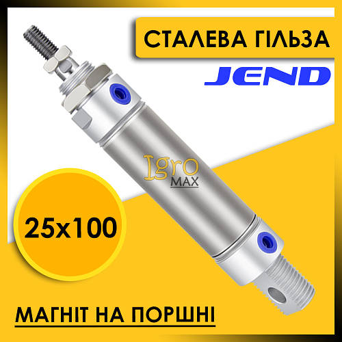 Пневмоцилиндр круглый с магнитом MA 25x100-SCA ход 100 мм ...