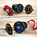 Подвійний USB-роз'єм QC3.0 З LED вольтметром, пилозахисний чохол (З кнопкою вкл/вольтметра), фото 4