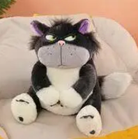 Плюшевий кіт Люцефер з мультфільму Попелюшка, 45 см М'яка плюшева іграшка кіт Люцифер