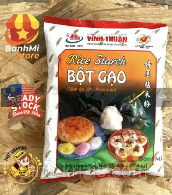 Крохмаль із клейкого рису, для випікання солодощів Bot Gao 400 г, постачання 2025