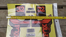 Наклейки на велосипед, 2 стикери, червоні, наклейки FOX, наклейки