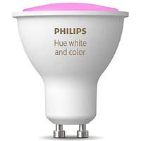 Лампа розумна Philips Hue GU10, 5.7 W (50 Вт), 2000K-6500 K, RGB (929001953111)