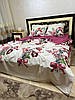 Полуторний комплект постільної білизни з пакістанської бязі голд із квітковим принтом композиція, фото 9