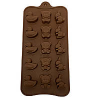 Форма силікон для цукерок (заєць, качка, ведмідь)