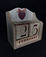 Вечный календар из дерева "Сердце"