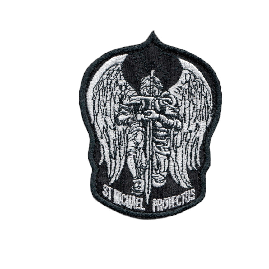 Шеврон Шеврон St Michael protectus АРХАНГЕЛ МИХАЙЛО  на липучці, на чорному. 9  см * 7 см