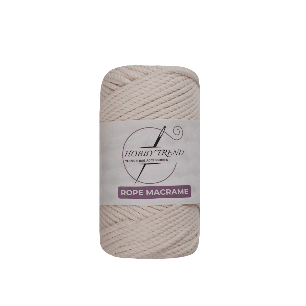 Бавовняний шнур макраме кручений Hobby Trend Rope. Бежевий. 250 г, 50 м, 4 мм