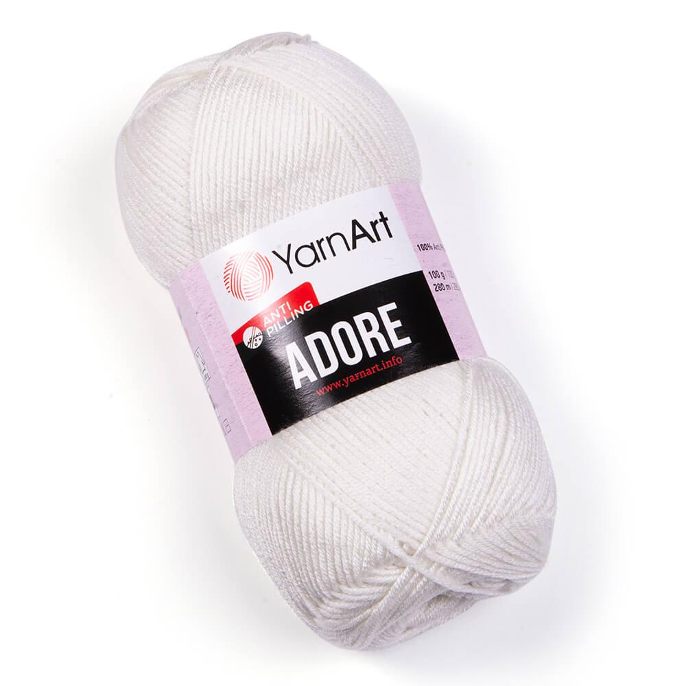 Пряжа акрилова YarnArt Adore AntiPilling (ЯрнАрт Адор Антіпіллінг), Молочний №357, 100гр., 280м.