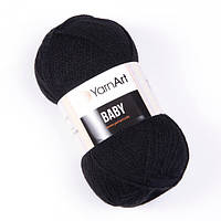 Пряжа акрилова YarnArt Baby, Чорний №585, 50гр., 150м.(Ярнарт Бебі) 50гр., 150м. нитки для в'язання