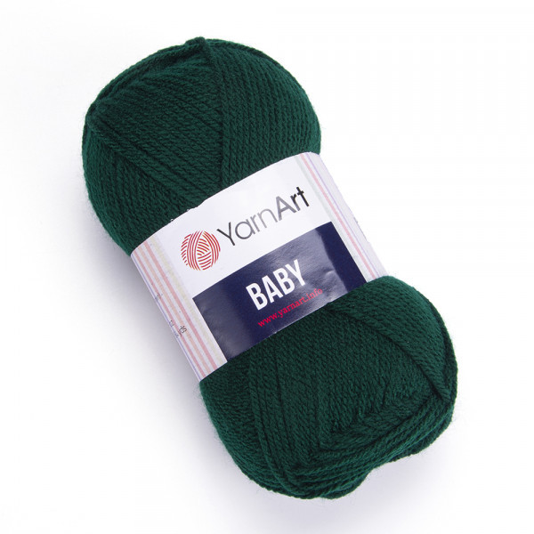 Пряжа акрилова YarnArt Baby, Темно-зелений №590, (Ярнарт Бебі) 50гр., 150м. нитки для в'язання