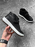 Чоловічі зимові шкіряні черевики з хутром чорні модні теплі, фото 2