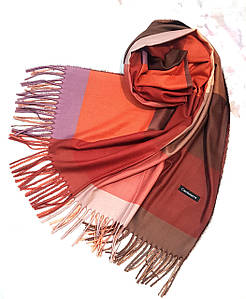 Палантин кашеміровий жіночий в клітинку Кертіс теракота